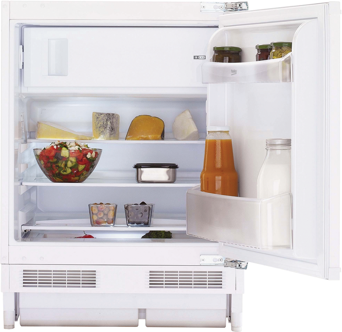 Integrated fridge ice deals box